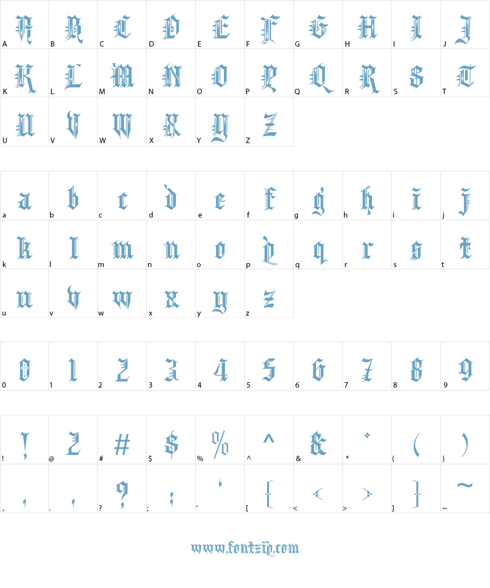 Kingthings Spikeless Font Character